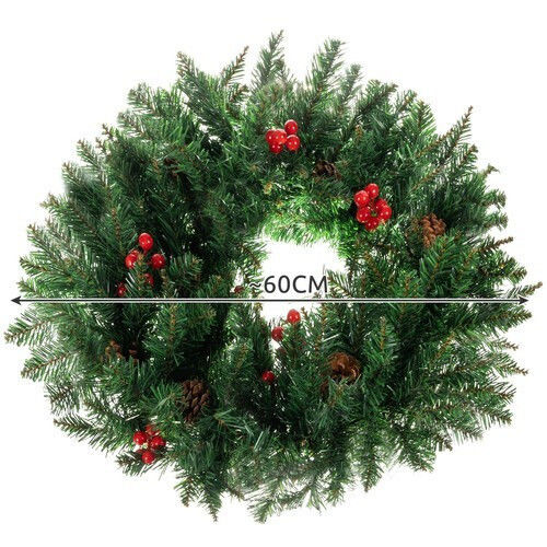 Ruhhy Weihnachtsdekoration Kunststoff Kranz mit Durchmesser 60cm.