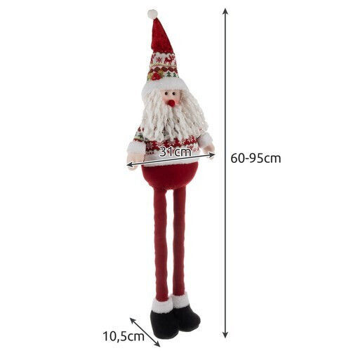 Dekorativer Weihnachtsmann Rot aus Kunststoff 95x31x10.5cm