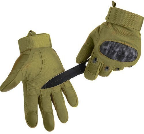 Trizand Militärhandschuhe in Khaki Farbe