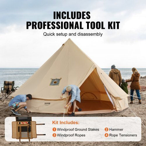 Vevor Camping Tent Teepee Beige for 10 People 600x600x350cm