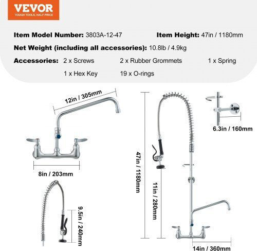 Vevor Commercial Use Spare Part H119.38cm