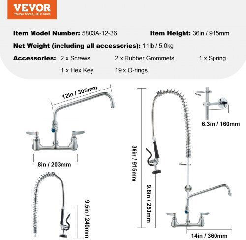 Vevor Commercial Use Spare Part H91.44cm