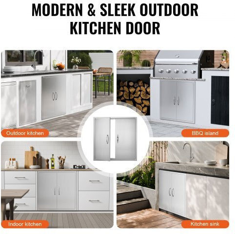 Vevor BBQ Door 790x790mm Stainless Steel Double Outdoor Kitchen Door Smmbscjmys311k36zv0