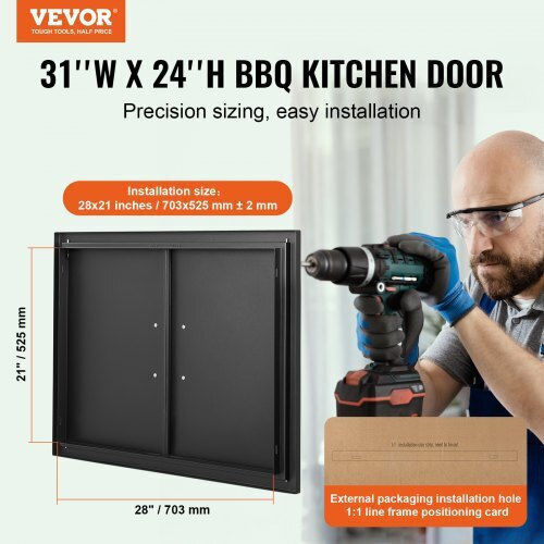 Πόρτα Bbq Vevor 788x610mm Διπλή Εξωτερική Κουζίνα Smmbscjmhs31cl51jv0