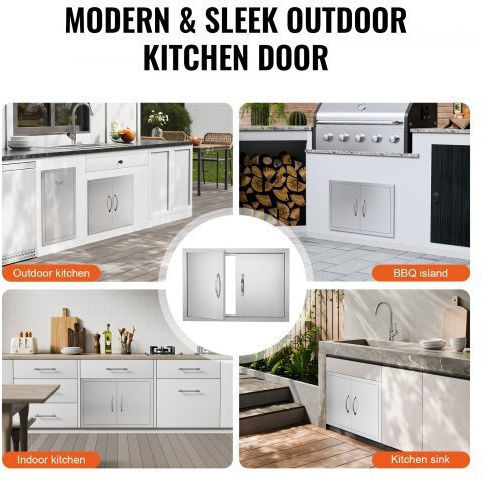 Πόρτα Bbq Vevor 711x482 Mm Ανοξείδωτη Διπλή Εξωτερική Πόρτα Κουζίνας Smmbscjmys28mxg56v0