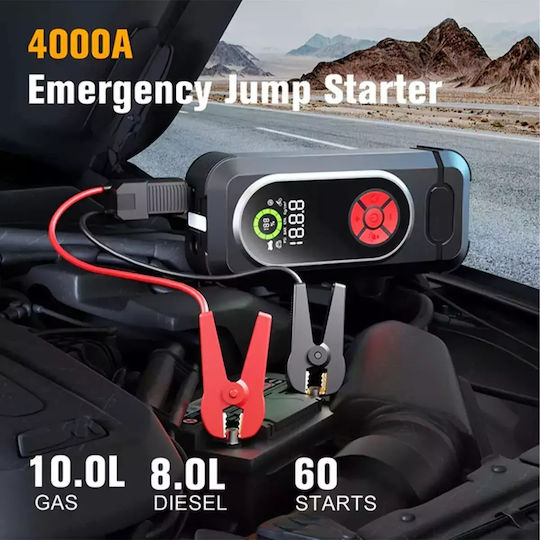 HW-0354 Portable Car & Motorcycle Battery Jump Starter 800A with Power Bank / USB / Pump / Flashlight 12V