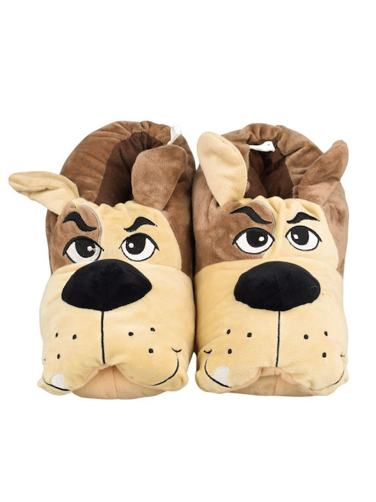 Yfantidis Animal Men's Slippers Brown