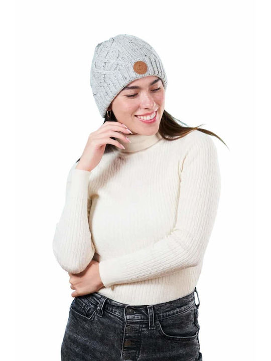 Cabaia Beanie Unisex Fleece Beanie Knitted in Grey color