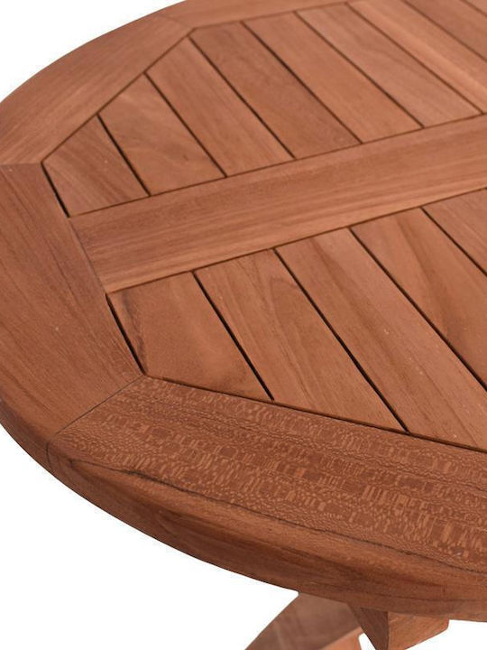Ξύλινο Τραπέζι Καθιστικού για Μικρούς Εξωτερικούς Χώρους Πτυσσόμενο Winston Φυσικό 60x60x75εκ.