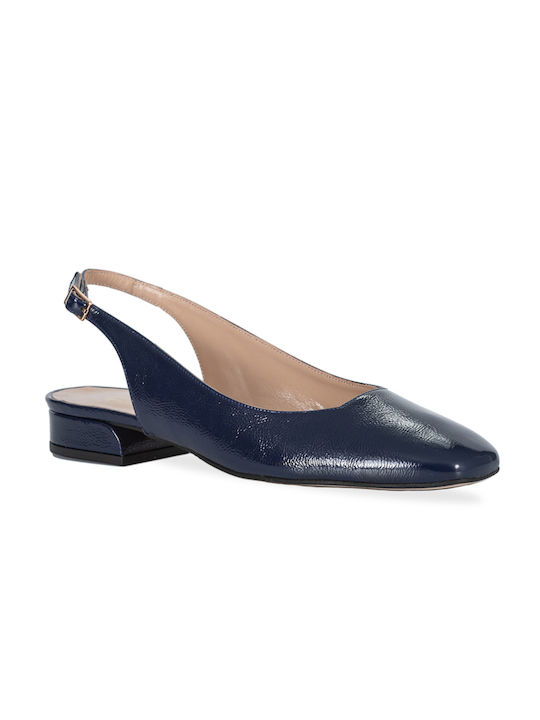 Mourtzi Lederne Damen Ballerinas Slingback in Blau Farbe