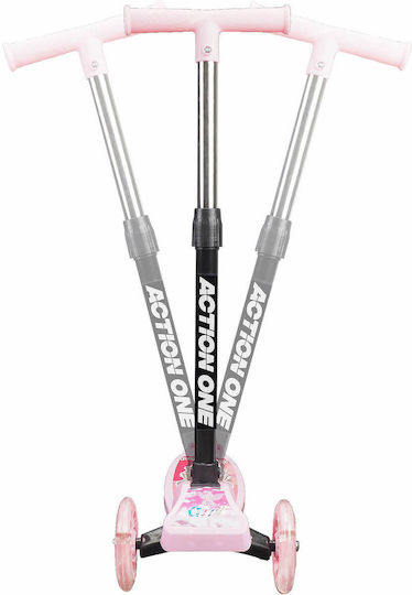 Action One Kinder 3-Rad Klappbarer Roller Funride Pink