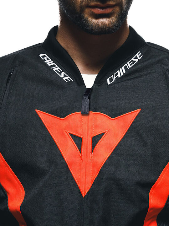 Dainese Avro 5 Tex Winter Men's Motorcycle Jacket Black/Red-Fluo/White
