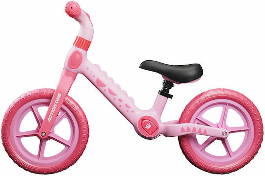 Bicicletă de echilibru pentru copii Action One Spiky 12 inch roz