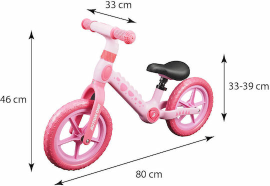 Bicicletă de echilibru pentru copii Action One Spiky 12 inch roz