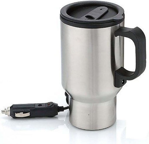 Panda with Internal Plastic Mug Thermos Stainless Steel 450ml Silver with Mouthpiece and Handle