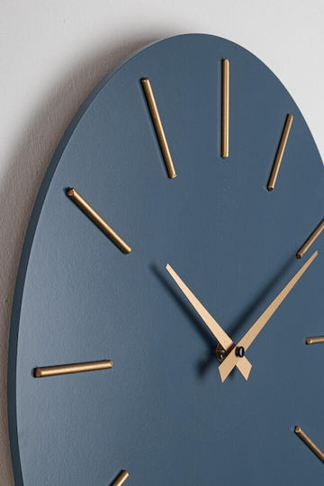 Bizzotto Timeline Wall Clock MDF Blue Ø40x5