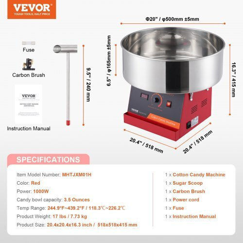 Vevor Commercial Cotton Candy Machine 1000W