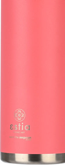 Estia Travel Chug Save the Aegean Μπουκάλι Θερμός Ανοξείδωτο BPA Free 500ml Fusion Coral