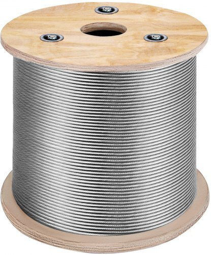 Vevor T316 Stainless Steel Cable 1/8" 7x7 500ft Railings & Balconies 316gss7x700000001v0