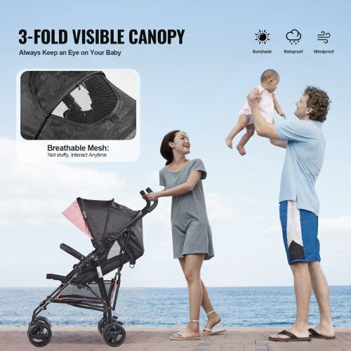 Vevor Umbrella Stroller Black/Fuchsia 14.97kg