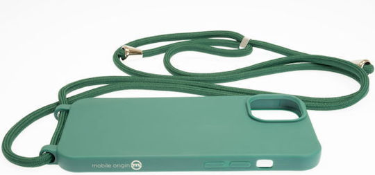 Mobile Origin Back Cover Silicon cu Curea Verde (iPhone 14)