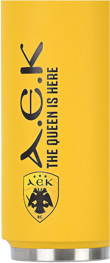 Estia Travel Cup Save the Aegean Recyclable Thermos Bottle Stainless Steel / Plastic BPA Free 500ml AEK BC Edition with Straw