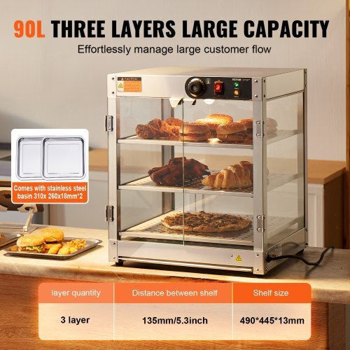 Vevor Heated Display Cabinet 800W W51xD51xH61.5cm