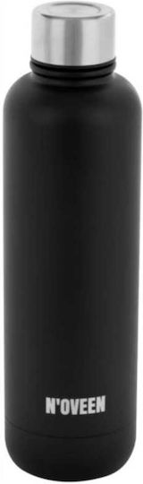 N'Oveen Μπουκάλι Θερμός Ανοξείδωτο 500ml Black Mat