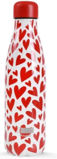 iDrink Hearts Μπουκάλι Θερμός Ανοξείδωτο BPA Free 500ml Λευκό
