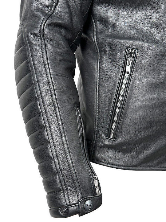 Nordcode Rebel Oversize Bărbătesc Geacă de motocicletă De piele 4 Sezoane Negru