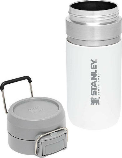 Stanley Go Quick Flip Bottle Thermos Stainless Steel BPA Free 470ml White with Handle