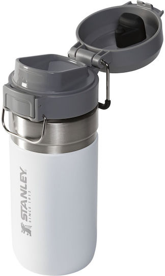 Stanley Go Quick Flip Bottle Thermos Stainless Steel BPA Free 470ml White with Handle