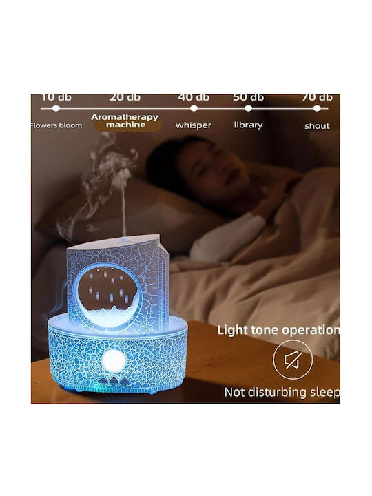 Diffuser Αρωματοθεραπείας Υγραντήρας 300ml Σταγόνες Βροχής Λευκό
