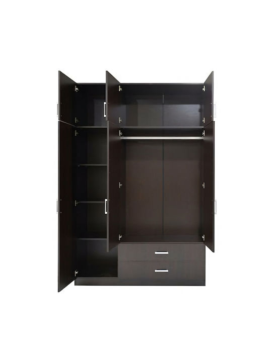 Bengta Τρίφυλλη Ντουλάπα Μαύρο 150x60x240cm