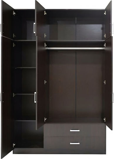 Bengta Τρίφυλλη Ντουλάπα 150x60x240cm Μαύρο Bengta Τρίφυλλη Ντουλάπα 150x60x240cm Μαύρο