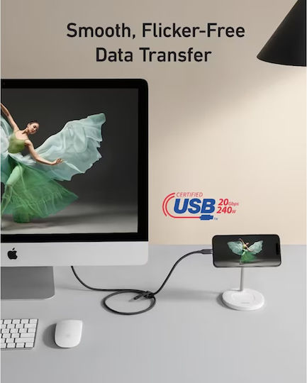 Anker USB 4 Cable USB-C male - USB-C 240W PD Μαύρο 0.9m A80N1H11