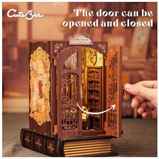 Cutebee Wooden Construction Toy Bookstore for Children 14+ years old+ Years