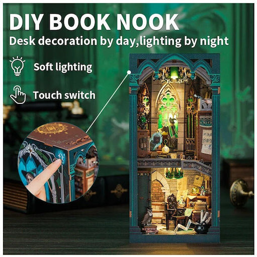 Cutebee Παιχνίδι Κατασκευών Ξύλινo Book Nook Kit Darkness Common Room DIY για Παιδιά 14+ Ετών