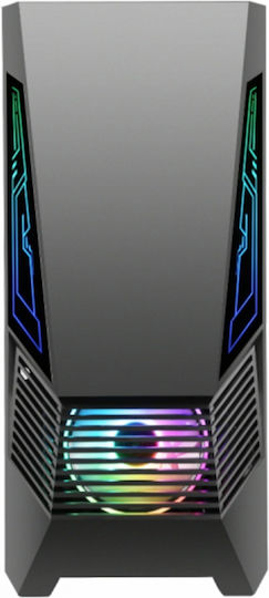 Serioux ROGUE Gaming Midi Tower Κουτί Υπολογιστή με Πλαϊνό Παράθυρο και RGB Φωτισμό Μαύρο