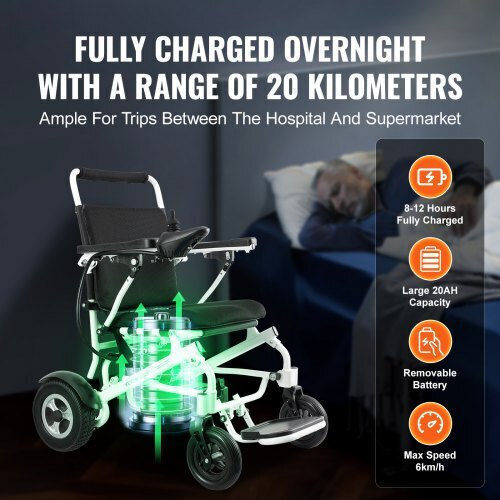 Vevor Elektrischer Rollstuhl 20" Klappbar 50,8 cm DDLY330LBS20LLLHFV2
