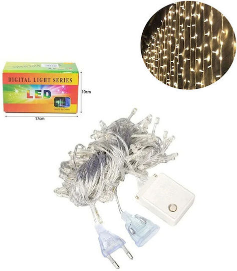 240 Λαμπάκια LED Κουρτίνα 3μ. x 200εκ. Θερμό Λευκό 240 Λαμπάκια LED Κουρτίνα 3μ. x 200εκ. Θερμό Λευκό