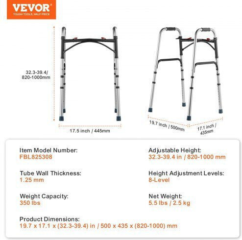 Vevor Foldable Aluminum Walker
