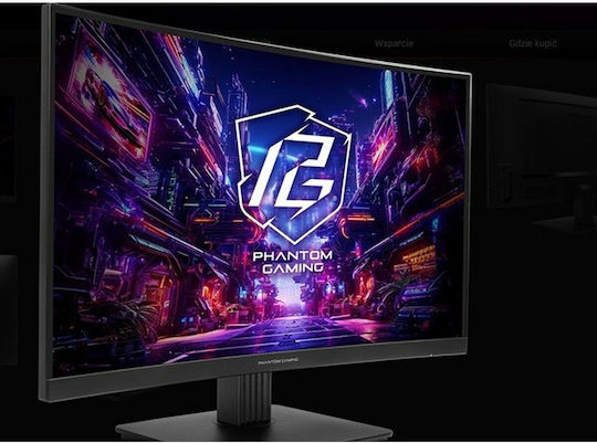 ASRock Phantom Gaming PG27QRT1B VA Curved Gaming Monitor 27" QHD 2560x1440 180Hz με Χρόνο Απόκρισης 5ms GTG