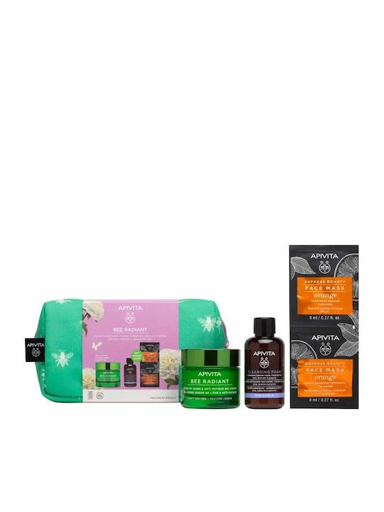 Apivita Bee Radiant Hautpflegeset für Aufhellung & Anti-Aging 4Stück