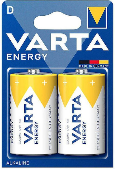 Set 2 Varta Lr20 Alkaline Batteries Size D 1.5 V