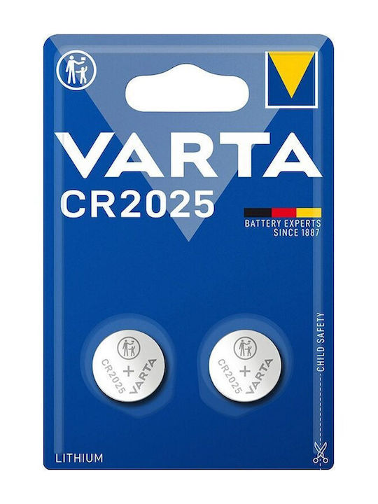 Комплект 2 литиеви батерии Varta размер CR2025 3V