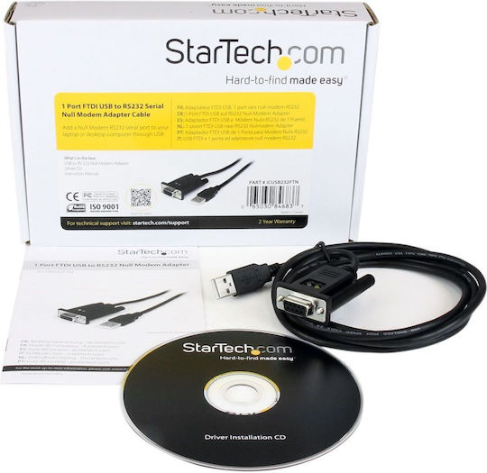 StarTech Καλώδιο RS232 9-pin female σε USB-A 1.7m