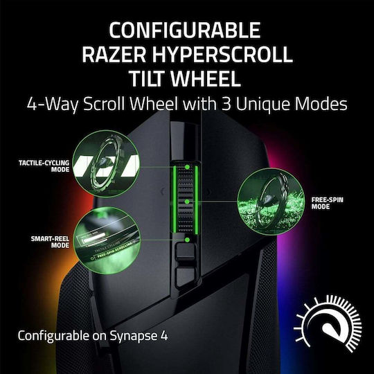 Razer Basilisk V3 Pro 35K Ασύρματο RGB Gaming Ποντίκι 35000 DPI Μαύρο