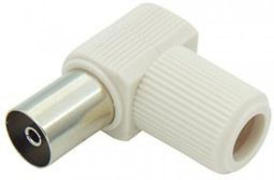 Adeleq Βύσμα Coaxial female Γωνια Λευκό 9-95000