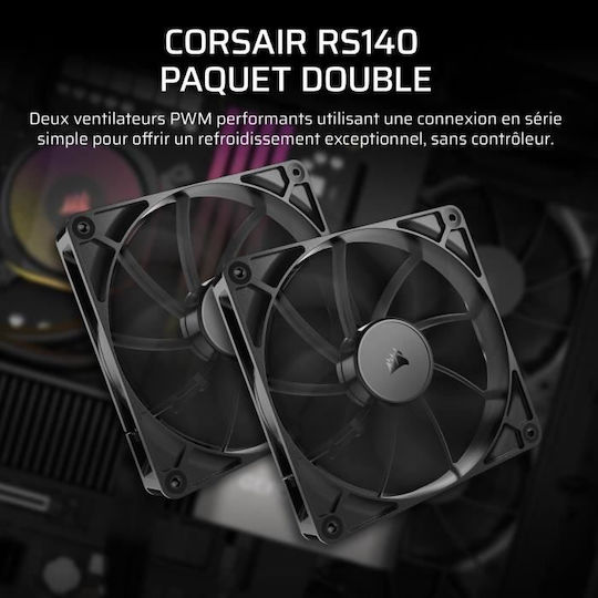 Corsair RS140 Case Fan (1700rpm / 95.5cfm) Without LED Lighting And 4-Pin PWM Connection 2pcs